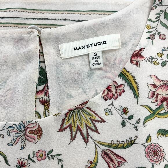 Max Studio Womens Sleeveless Top Sz Small Floral Boho Summer‎ Cottagecore Dainty - Picture 7 of 10